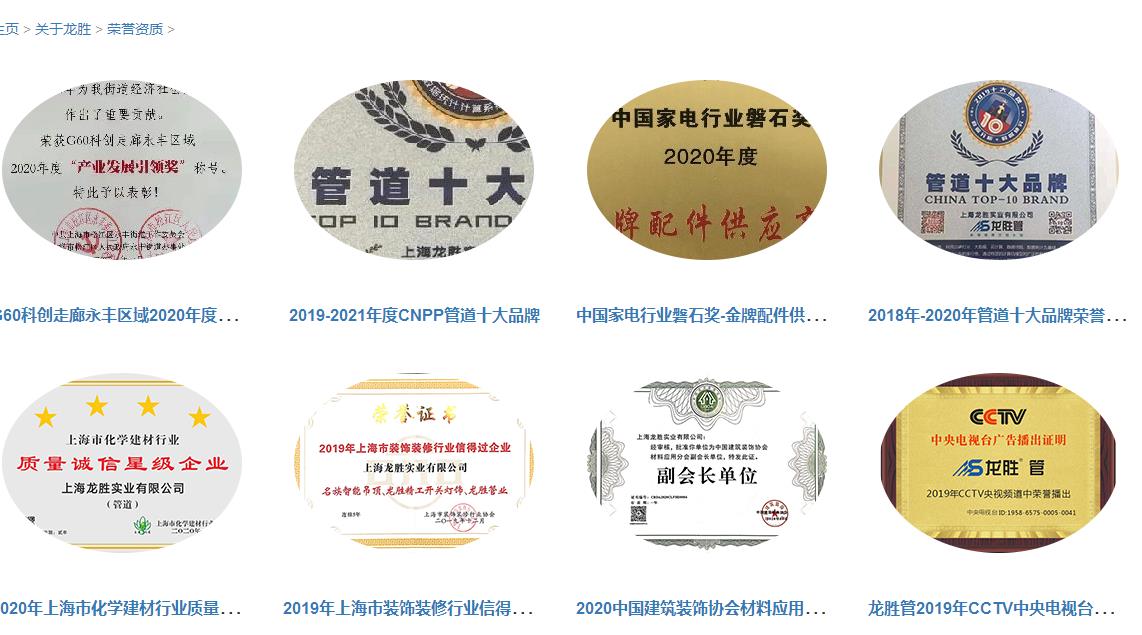 龙胜管道排行证书有吗？不止有，而且还有很多！