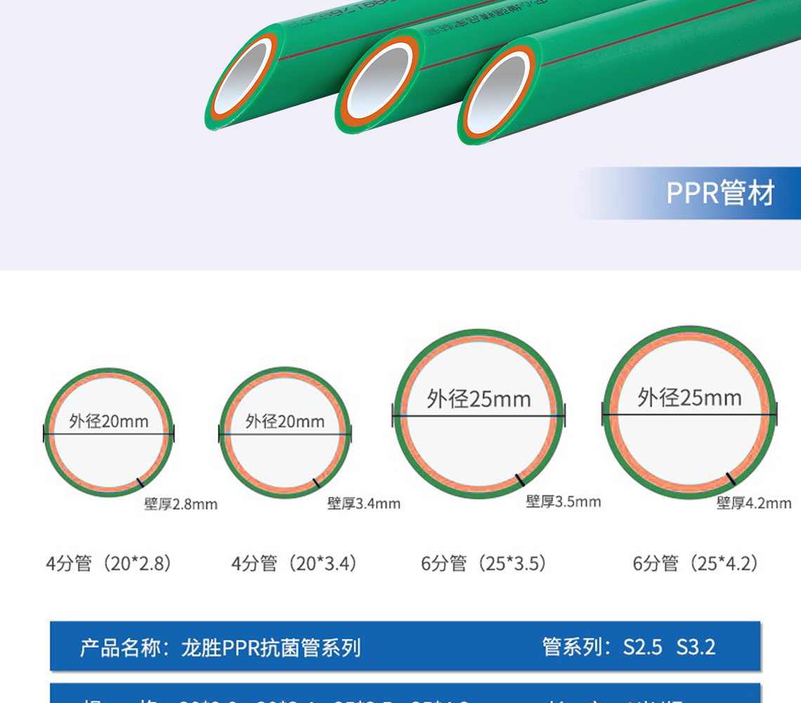 龙胜安居系列PPR水管